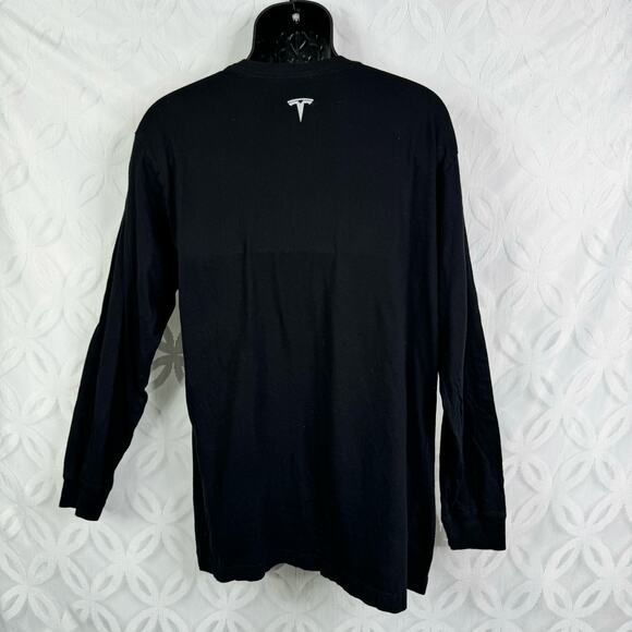 Tesla Black Long Sleeve T-Shirt Men’s Size (Large) Logo Print Front/Black - Picture 4 of 5